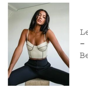 Princess Polly beige crop top